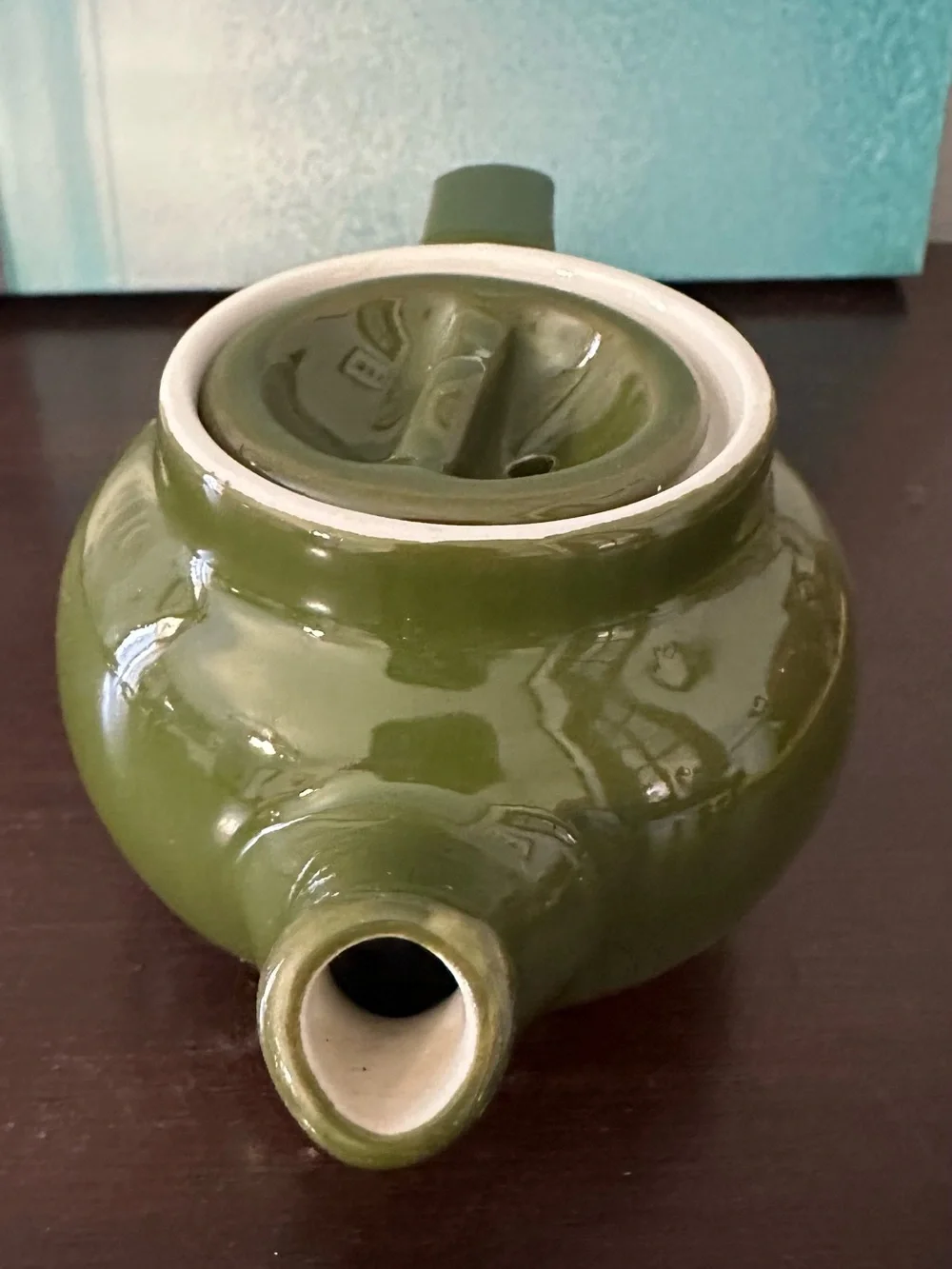 Olive Green Ceramic mini Teapot